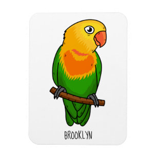Cute lovebird tecknad parrot magnet