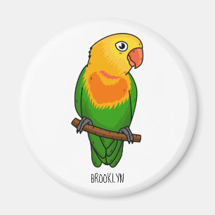 Cute lovebird tecknad parrot magnet