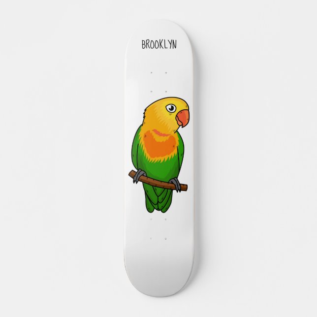 Cute lovebird tecknad parrot mini skateboard bräda 18,5 cm (Framsida)