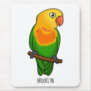 Cute lovebird tecknad parrot musmatta