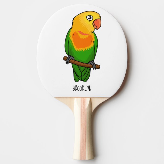 Cute lovebird tecknad parrot pingisracket (Framsidan)
