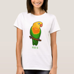 Cute lovebird tecknad parrot t shirt