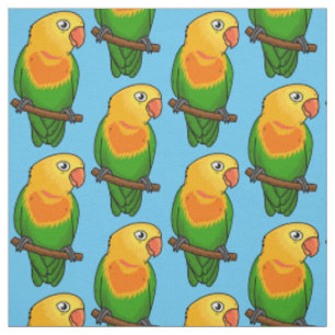 Cute lovebird tecknad parrot tyg