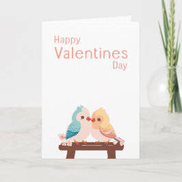 Cute lovebird Valentine Day Card Helgkort