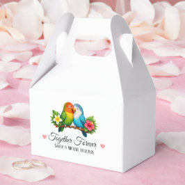 Cute Lovebirds Together Forever Wedding Favor Box Presentaskar