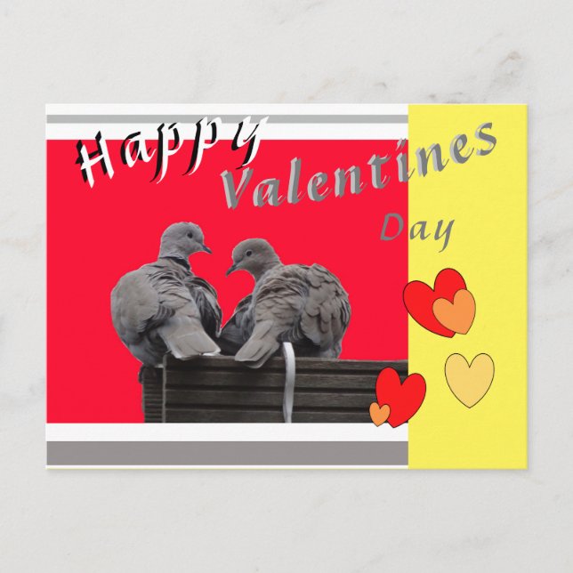 Cute Lovebirds Valentines Day Postcard Vykort (Framsida)