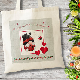 Cute Lovebug on a Mission Ladybug Gnome Tygkasse