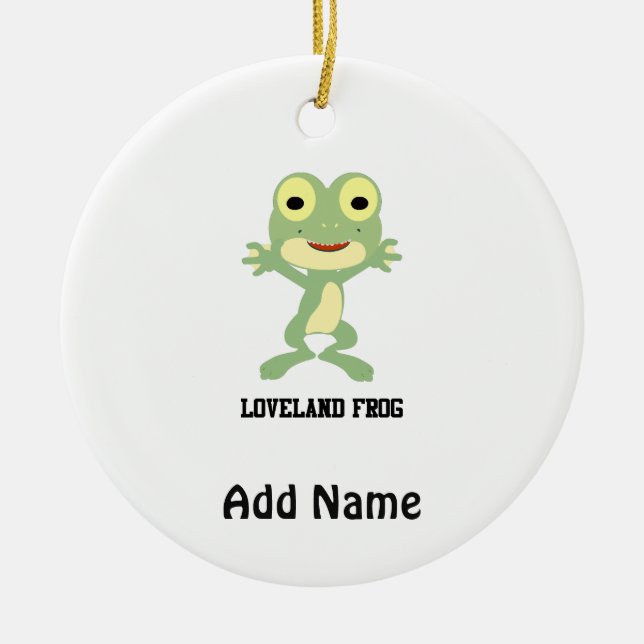 Cute Loveland Frog Julgransprydnad Keramik (Framsidan)