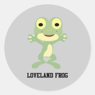 Cute Loveland Frog Runt Klistermärke