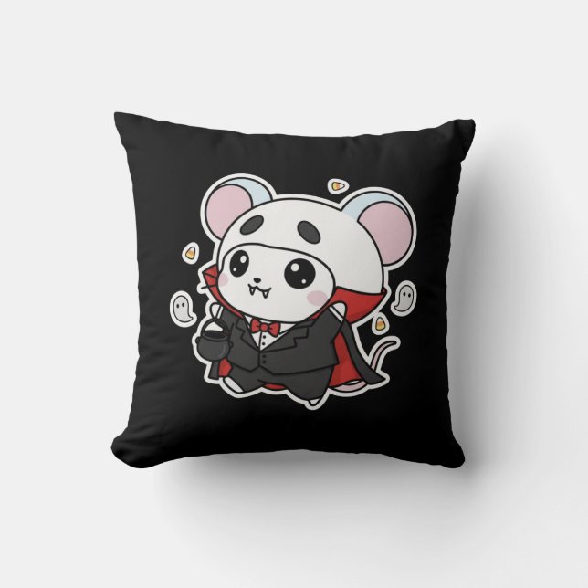 Cute lovely little mouse ready for Halloween  Kudde (Framsida)