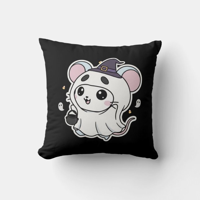 Cute lovely little mouse ready for Halloween  Kudde (Framsida)
