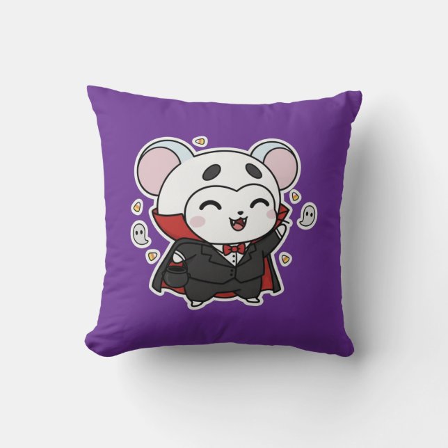 Cute lovely little mouse ready for Halloween  Kudde (Framsida)