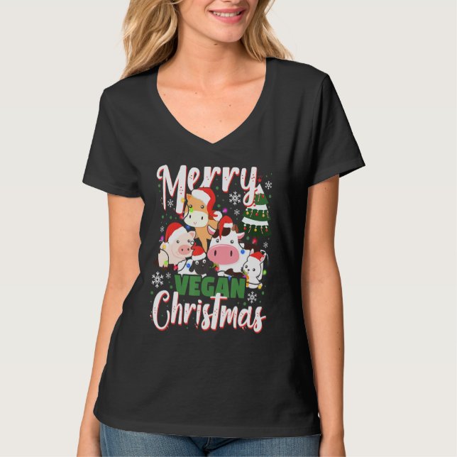 Cute & Loving Animals som önskar dig en Merry Vega T Shirt (Framsida)