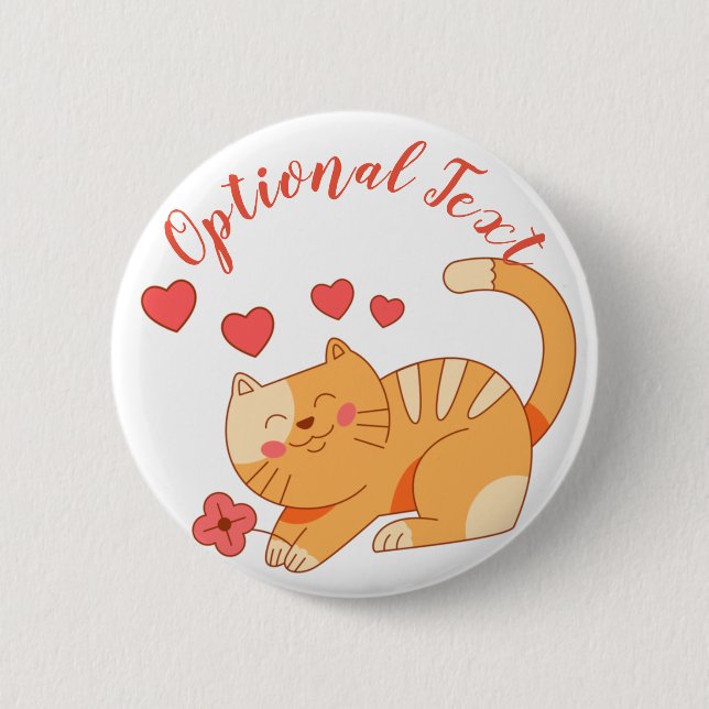 Cute Loving Orange Tabby Kitten Knapp (Framsida)