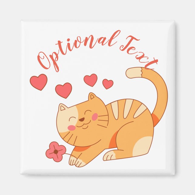 Cute Loving Orange Tabby Kitten Magnet (Framsidan)