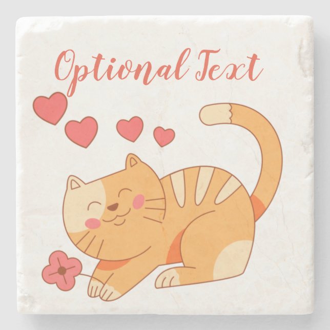 Cute Loving Orange Tabby Kitten Stenunderlägg (Framsidan)