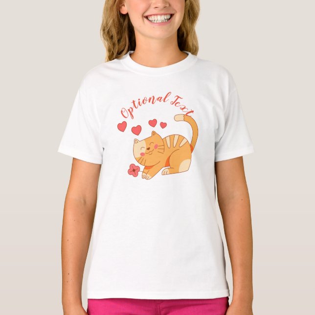 Cute Loving Orange Tabby Kitten    T Shirt (Framsida)