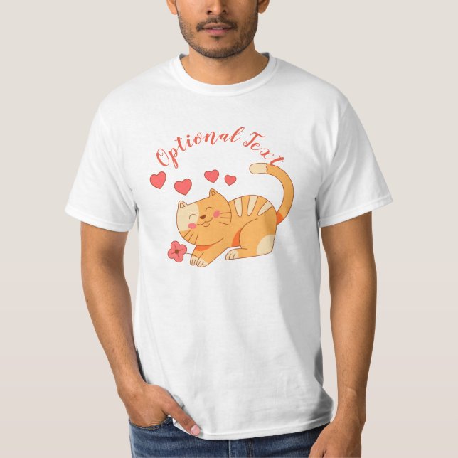 Cute Loving Orange Tabby Kitten   T Shirt (Framsida)