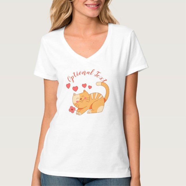 Cute Loving Orange Tabby Kitten   T Shirt (Framsida)