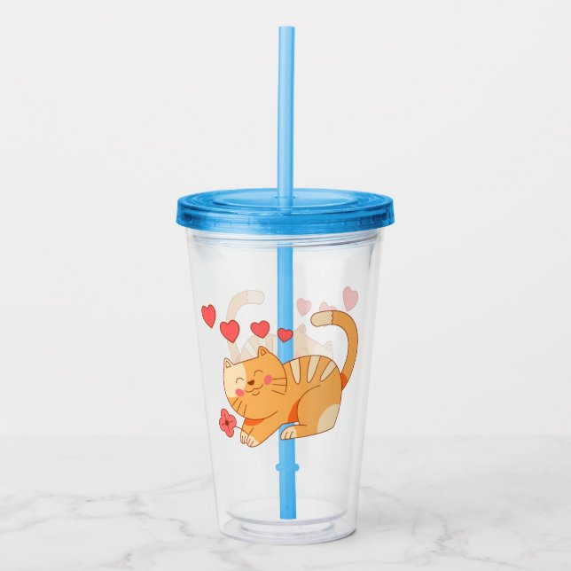 Cute Loving Orange Tabby Kitten Take Away Mugg (Framsida)