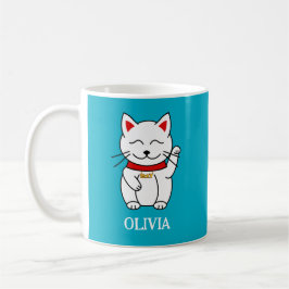 Cute Lucky Cat Kawaii Stil Kaffemugg