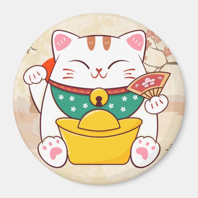 Cute Lucky Cat Magnet (Framsidan)