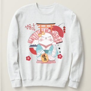 Cute Lucky Cat Sweatshirt T Shirt