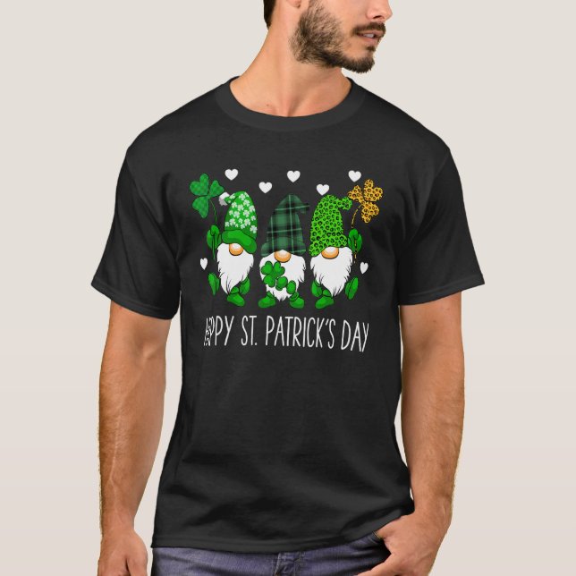 cute lucky gnome happy st patricks day family outf t shirt (Framsida)