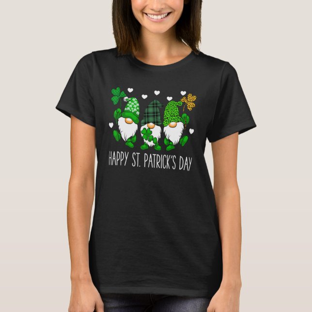 cute lucky gnome happy st patricks day family outf t shirt (Framsida)