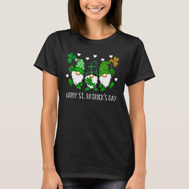 cute lucky gnome happy st patricks day family outf t shirt (Framsida)
