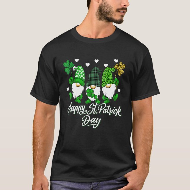 cute lucky gnome happy st patricks day family outf t shirt (Framsida)