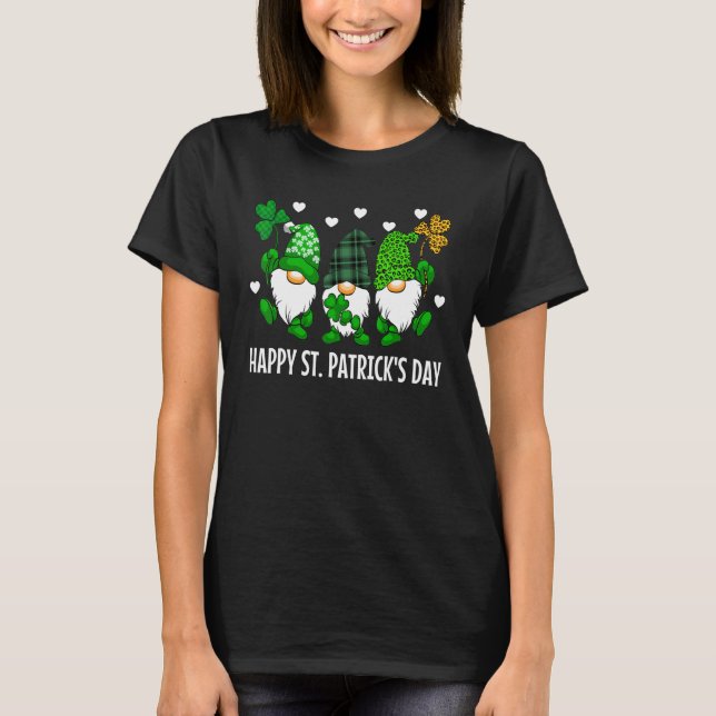 cute lucky gnome happy st patricks day family outf t shirt (Framsida)