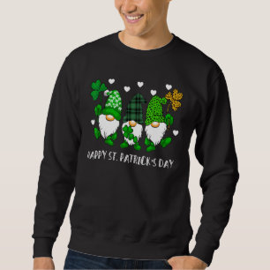 Cute Lucky Gnome Lycklig St patricks day Family Ou Lång Ärmad Tröja