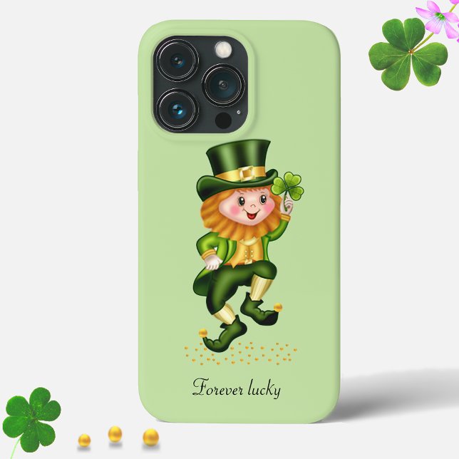 Cute Lucky Grönt Gnome on Light Lime Green (Skapare uppladdad)