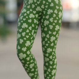 Cute Lucky Grönt Shamrock St patricks day Leggings