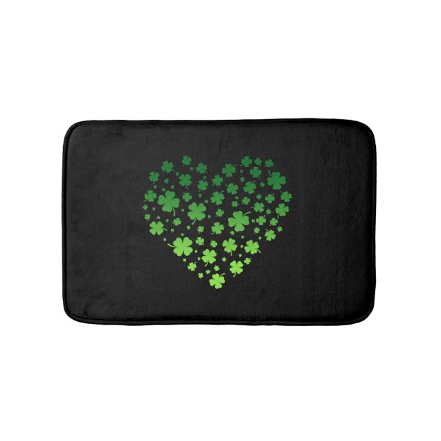 Cute Lucky Heart Shamrock Lycklig St patricks day Badrumsmatta (Framsidan)