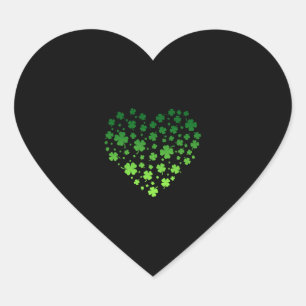 Cute Lucky Heart Shamrock Lycklig St patricks day Hjärtformat Klistermärke