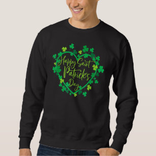 Cute Lucky Heart Shamrock Lycklig St patricks day Lång Ärmad Tröja