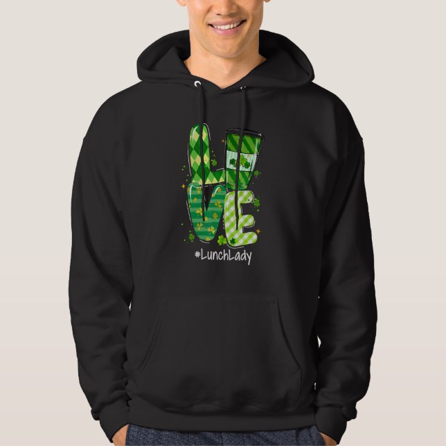 Cute Lucky Kärlek Lunch Dam Lycklig St patrick's d Hoodie (Framsida)