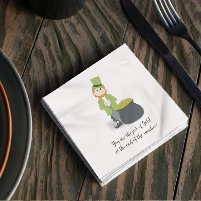 Cute Lucky Leprechaun Personlig Pappersservett (Skapare uppladdad)