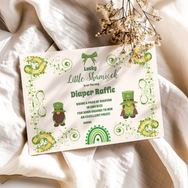 Cute Lucky Little Shamrock Diapper Raffle Tilläggskort (Skapare uppladdad)