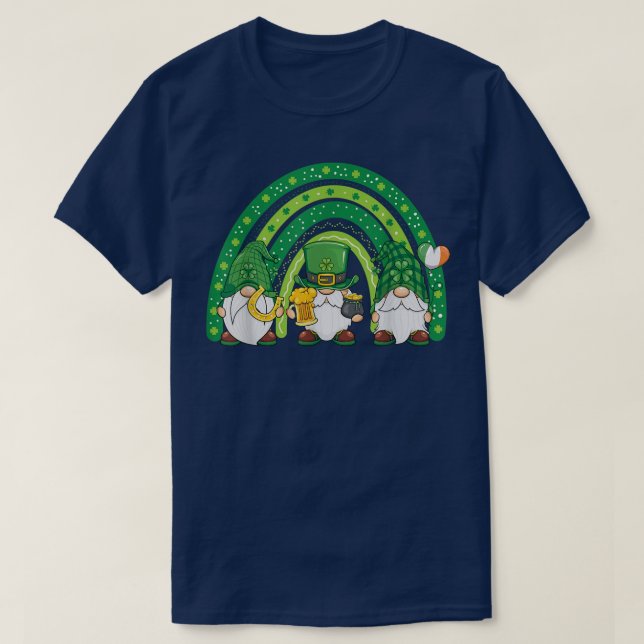 Cute Lucky Rainbow Gnome Lycklig St patricks day F T Shirt (Design framsida)