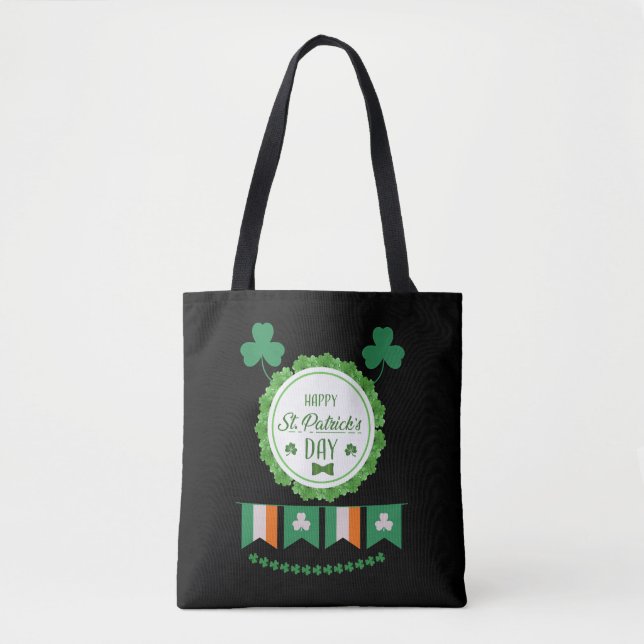 Cute Lucky Rainbow Gnome Lycklig St patricks day Tygkasse (Framsida)