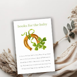 Cute Lucky Shamrock Grönt Bokar for Baby Shower Tilläggskort