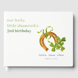 Cute Lucky Shamrock St patrick's day Barns födelse Gästböcker