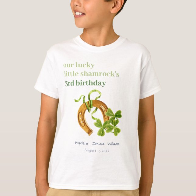 Cute Lucky Shamrock St patrick's day Barns födelse T Shirt (Framsida)