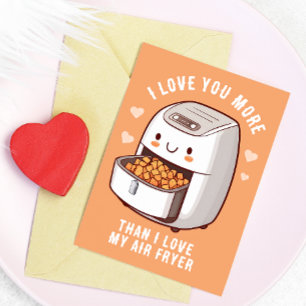 Cute Luft Fryer Valentine Day Card Helgkort
