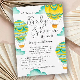 Cute Luftballong Baby Shower by Mail Inbjudningar