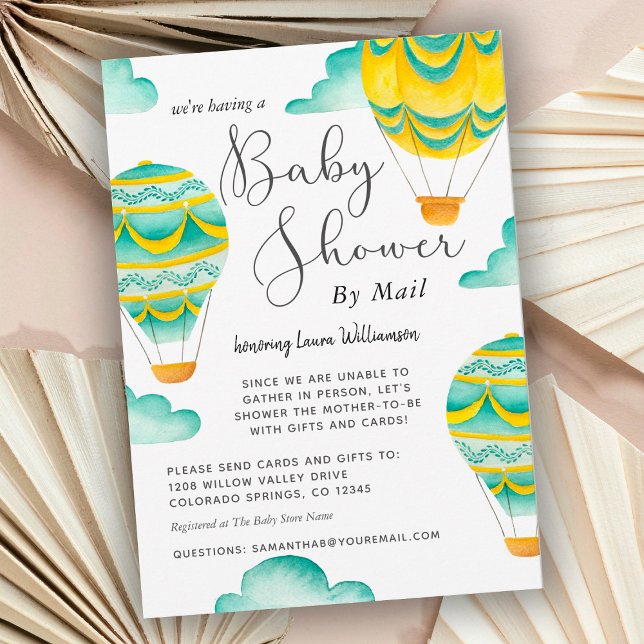 Cute Luftballong Baby Shower by Mail Inbjudningar (Skapare uppladdad)
