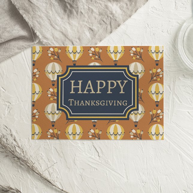 Cute Luftballong Happy thanksgiving-kort (Skapare uppladdad)